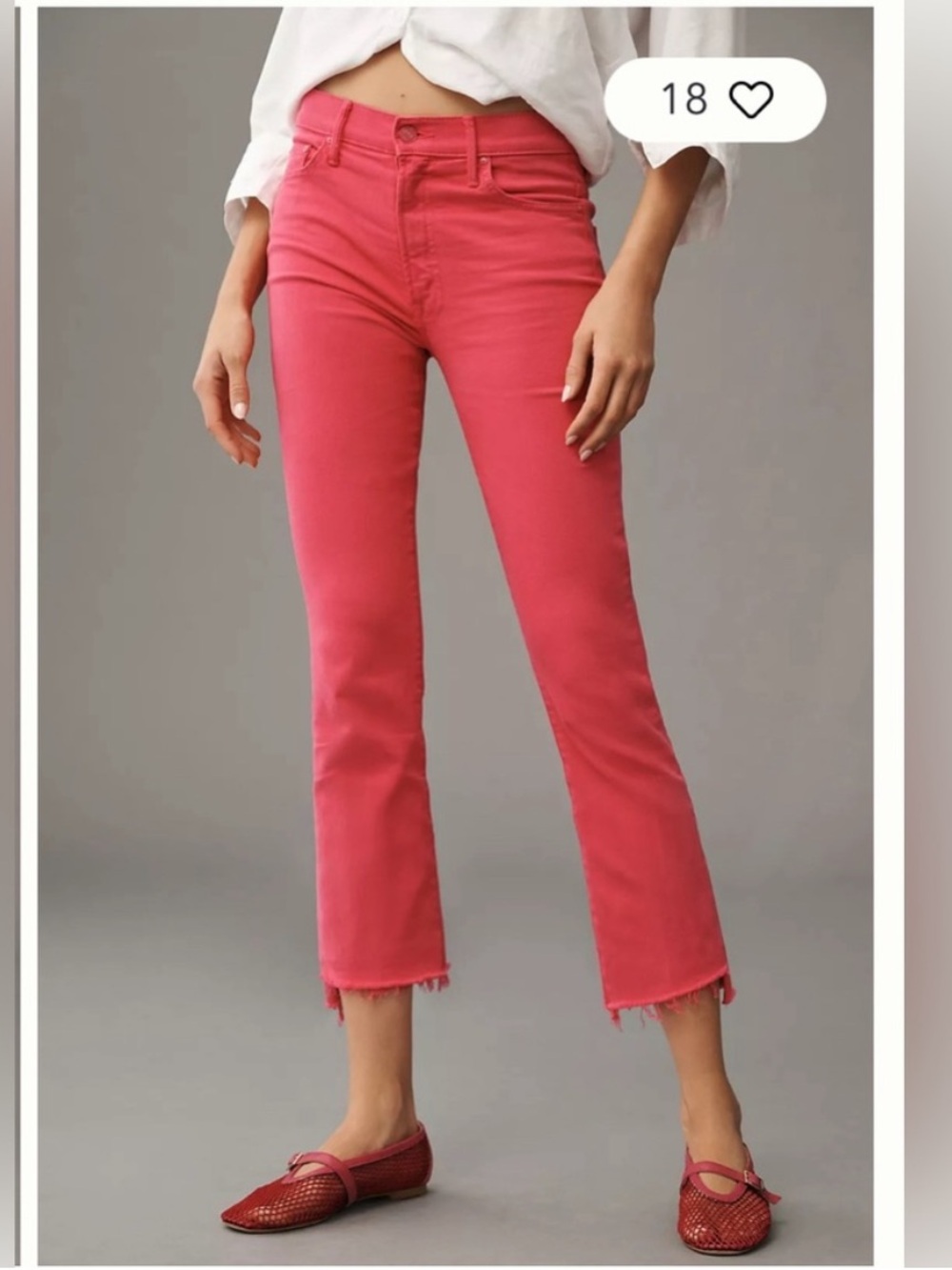 MOTHER The Insider Crop‎ Step Fray Jeans Size 27 Second Chance